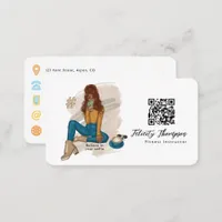 Fashionable Selfie Girl QR Code Business Card