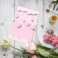 Cute Pink Hearts On Strings & Clouds Valentine's  Post-it Notes