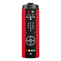 Personalized TV Remote Control Red Black Thermal Tumbler