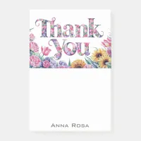 *~* Floral Thank You Gratitude AP85 Manifestation Post-it Notes