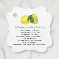 Rustic Watercolor Citrus Lemon Wedding Favor Tags