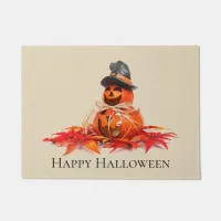 Fun Orange Trick or Treat Halloween Jack-o-Lantern Doormat