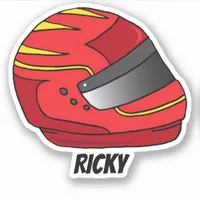 Red Motorcycle Helmet Motor Racing Fan Sticker