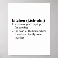 Kitchen Dictionary Definition Meaning Typographic Poster