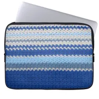 Tablet case - Blue Stripes in Crochet