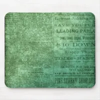 Vintage newspaper (green) mouse pad
