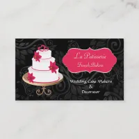 pink Wedding Cake makers business Cards