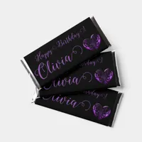 Filigree Goth Purple Heart Personalized Hershey Bar Favors