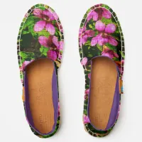 WI State Flower Wood Violet Mosaic Pattern Espadrilles