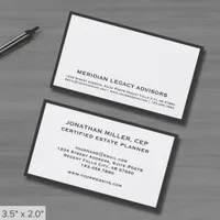 White Business Cards with Gray Border