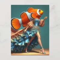 Funny ClownFish Fashion Postcard