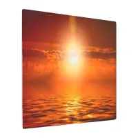 Sunset Orange Golden Sky Sea of Gold Inspiration Metal Print