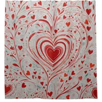 Heart Doodle Shower Curtain