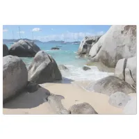 Scenic Beach at The Baths on Virgin Gorda, BVI Tissue Paper