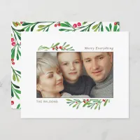 Budget Mistletoe Botanical Photo Holiday Card