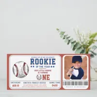 First Birthday Baseball Ticket Party Invitation