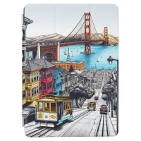 San Francisco, California Comic Book Style Art iPad Air Cover