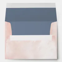 Peach and Dusty Blue Watercolor Wedding Invitation Envelope