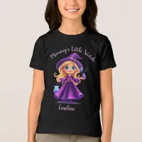 Mommy's Little Witch Halloween Girl Name Tri-Blend Shirt