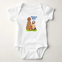 Personalized Baby Boy and Dog Baby Bodysuit