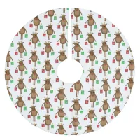 Cute Christmas Reindeer Shopping Tree Skirt