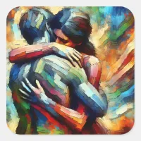 Missing You | Lover's Embracing  Square Sticker