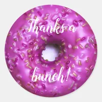 Pink Sprinkles Donut | Thank You Classic Round Sticker