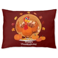 Happy Thanksgiving Typography Pet Bed