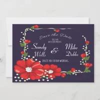 Wedding Save the Date Poppy Frame 