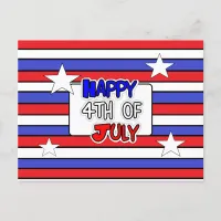 Happy 4th of July Patriotic Postcard