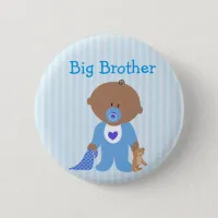 Blue Big Brother To Be Baby Shower Button