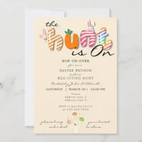 Easter Brunch Egg Hunt Bunny Colorful Pastel Sandy Invitation