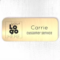 Your Logo Brushed Radial Metallic Gold Name Tag