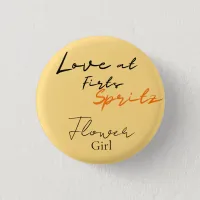 Love At First Spritz Flower Girl  Bridal Shower Button