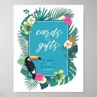 Watercolor Tropical Cards & Gifts Teal ID577 Poster