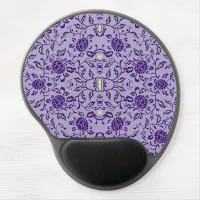 Elegant Flowery Purple Damask Gel Mouse Pad