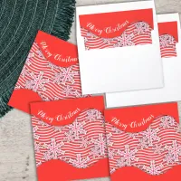 Merry Christmas Winter Red and White Snowflakes Envelope Liner