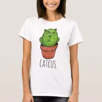 Catcus Funny Pet Cactus Cartoon  T-Shirt