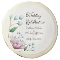 Elegant Floral Wedding Soft Botanical Romance Sugar Cookie