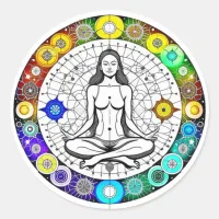 Tranquil and Serene Peaceful Meditation Classic Round Sticker