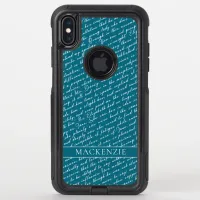 Girly Teal Jane Austen Pride Prejudice Netherfield OtterBox Commuter iPhone XS Max Case