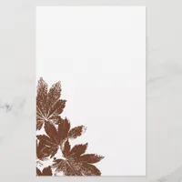 Brown Leaf Stamp Stationery