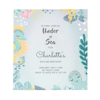 BUDGET Cute "Under The Sea" Seahorse Invitation Notepad