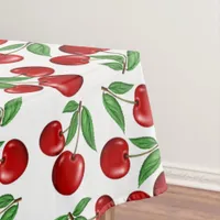 Red Cherries Graphic All Over Pattern Tablecloth