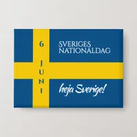 Sveriges Nationaldag Swedish National Day Flag Button