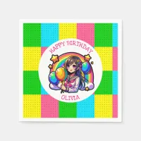 Anime Girl Colorful Pop Art Birthday