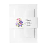 Pretty Elegant Watercolor Flower Bouquet  Invitation Belly Band