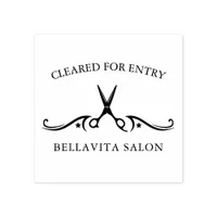 Salon Scissors Covid Temperature Cleared Entry Rubber Stamp