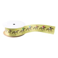 Jockeys Racing Horses Horse Rider Birthday Cake Satin Ribbon