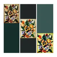 Exotic Multicolored Watercolor Pansies Triptych